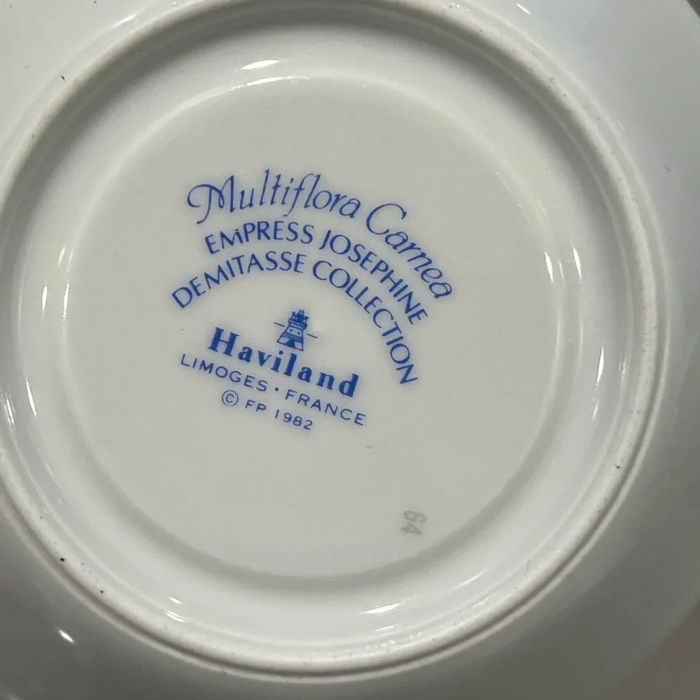 Vintage Haviland Pink Multiflora Carnea Empress Josephine Demitasse 1982 Collect